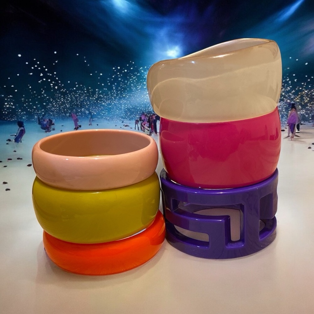 Bold Multicolor Bangle Bracelet Set - image 1